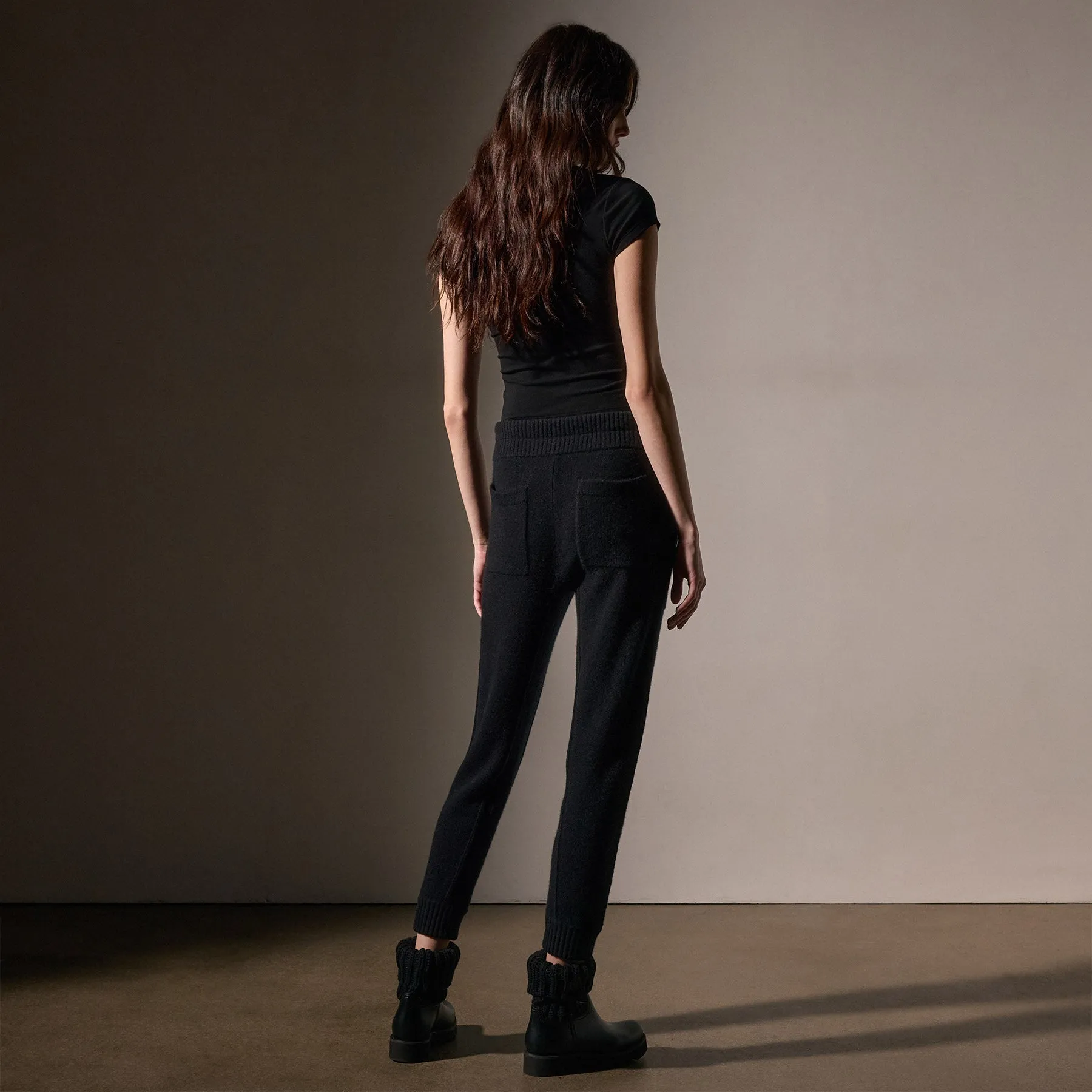 Recycled Cashmere Casual Pant - Black