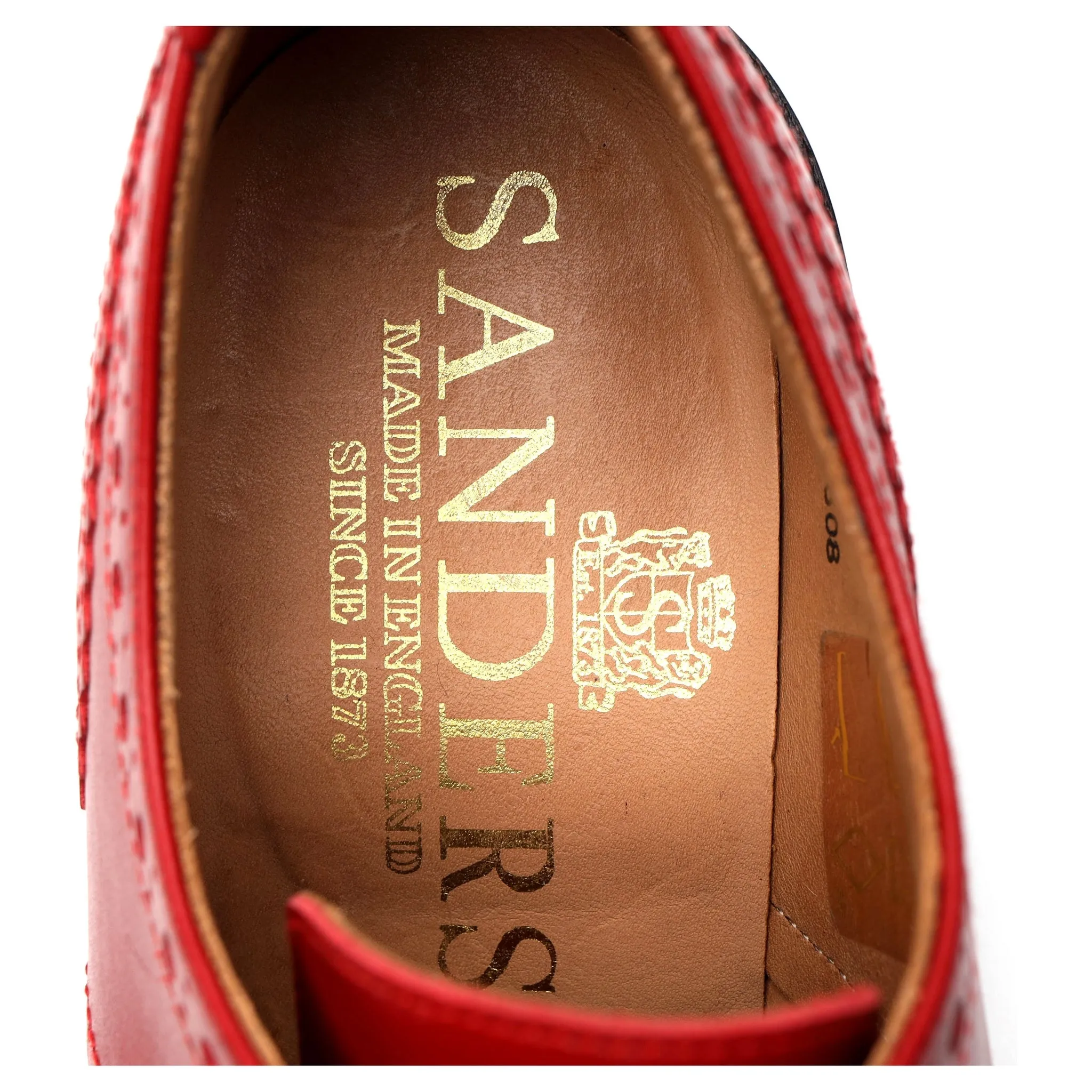 Red Leather Derby Brogue UK 6.5 F
