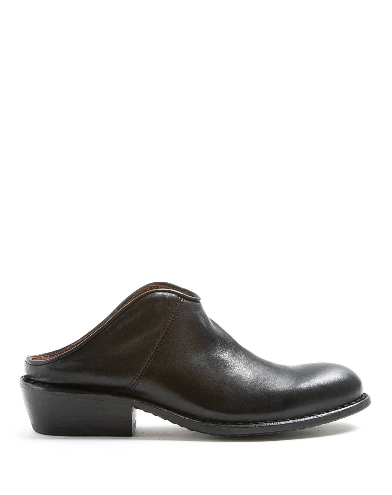 RENO Black Leather Mules