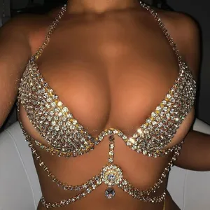 Rhinestone Cutout Layered Body Chain