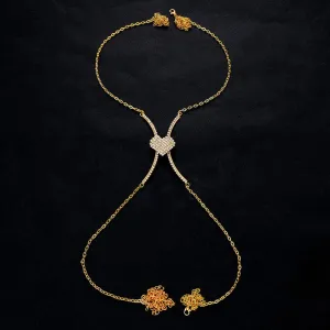 Rhinestone Heart Shaped Body Chain