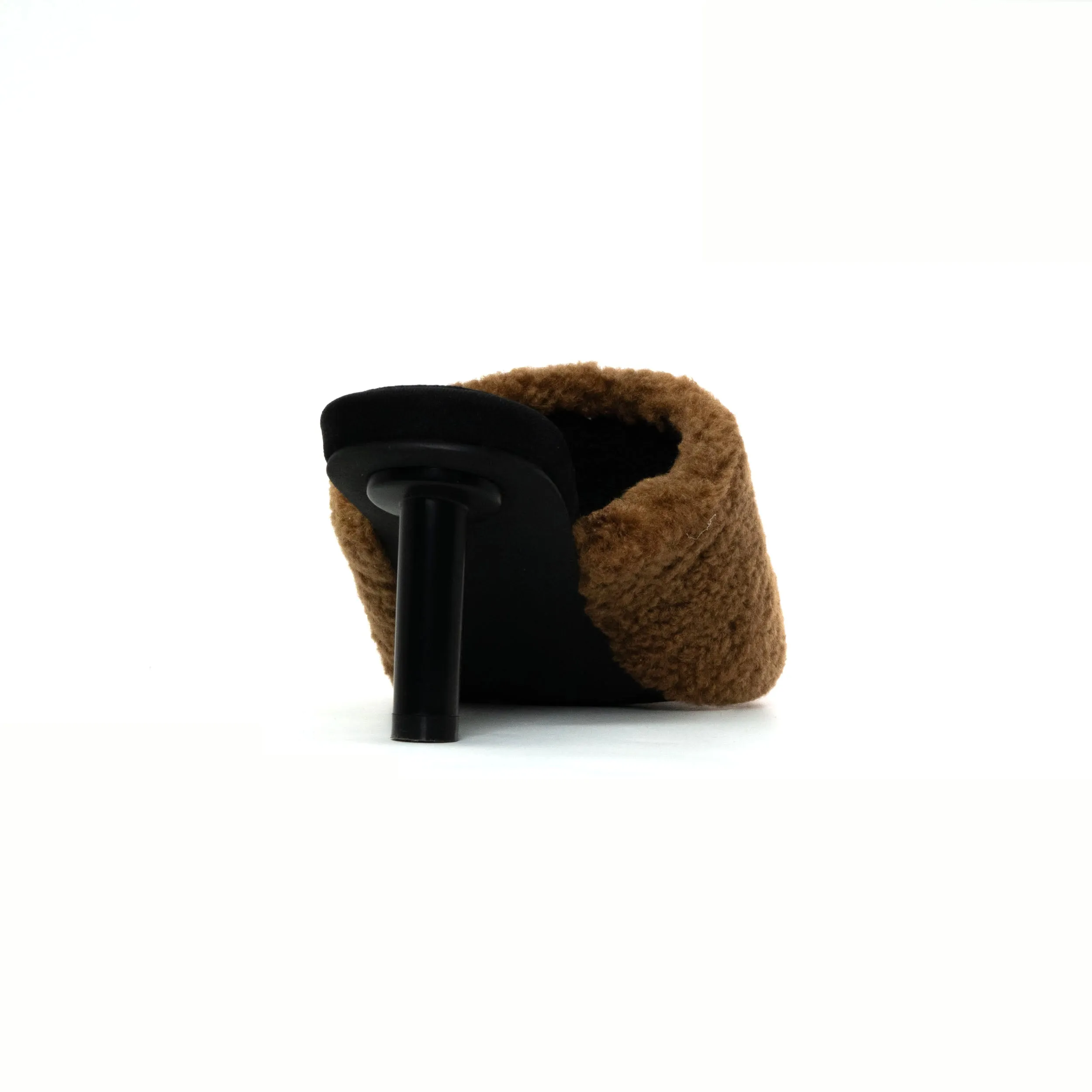 ROAM FUZZY HEEL COGNAC FAUX SHEARLING