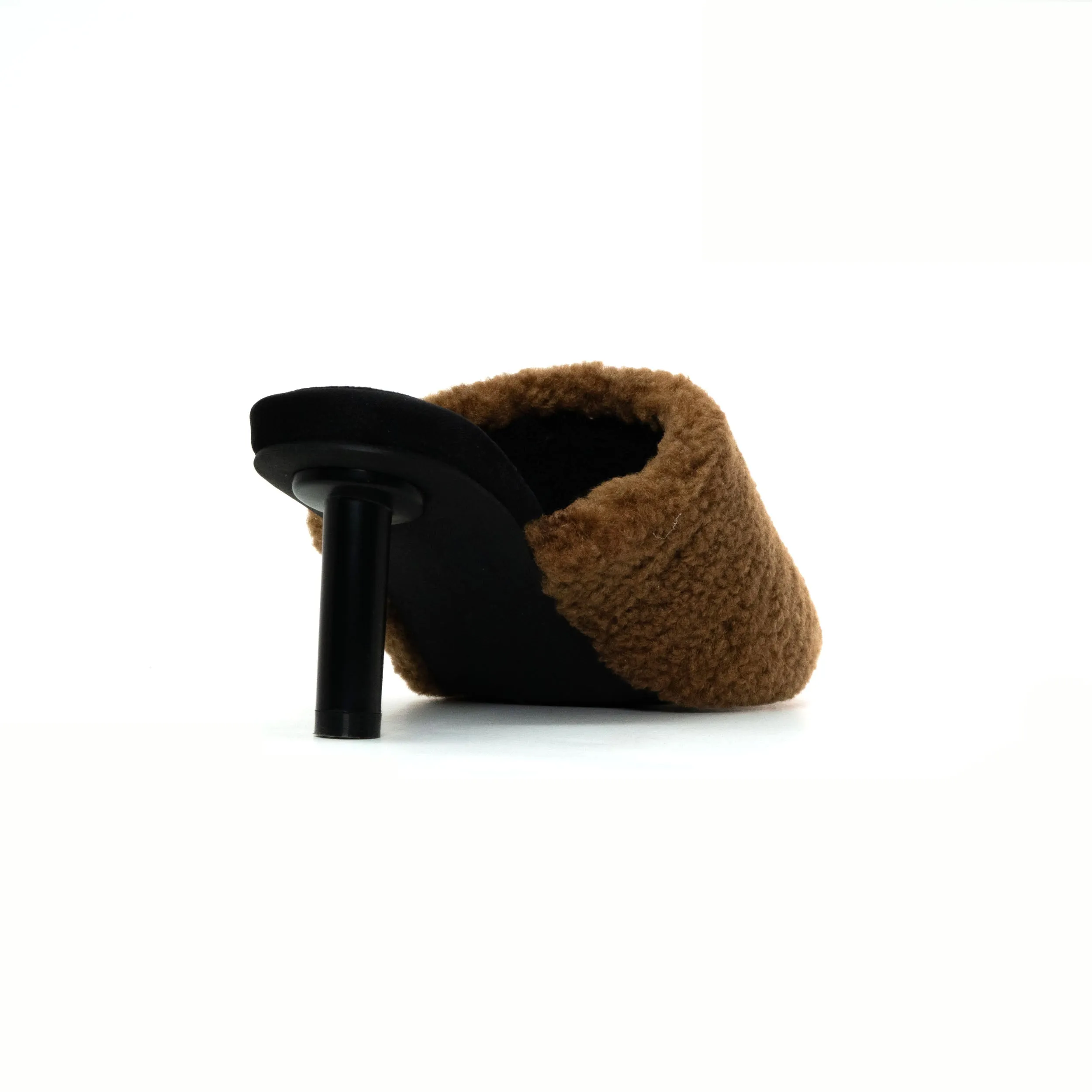 ROAM FUZZY HEEL COGNAC FAUX SHEARLING