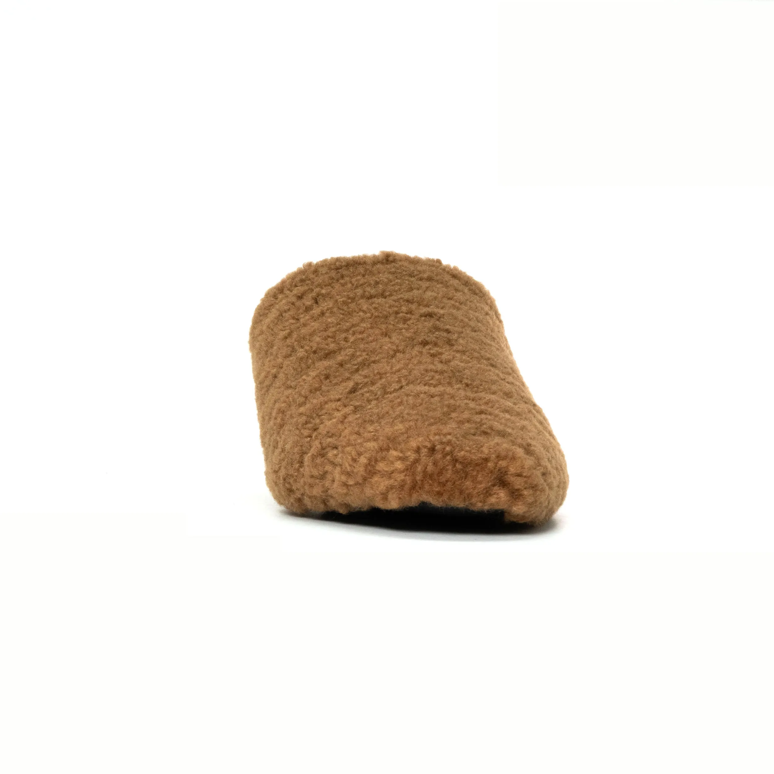 ROAM FUZZY HEEL COGNAC FAUX SHEARLING