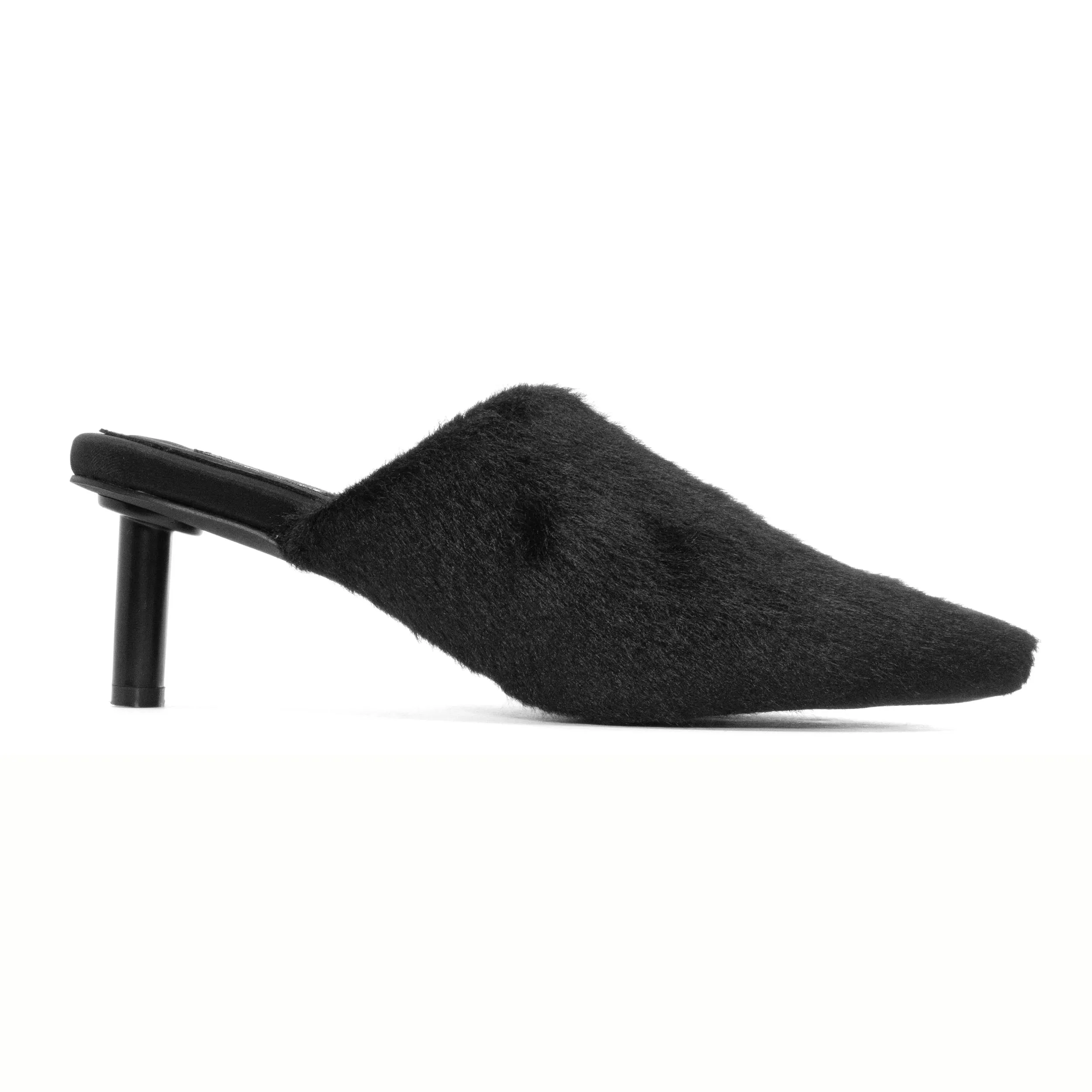 ROAM LONG LUXE  HEEL BLACK FAUX FUR