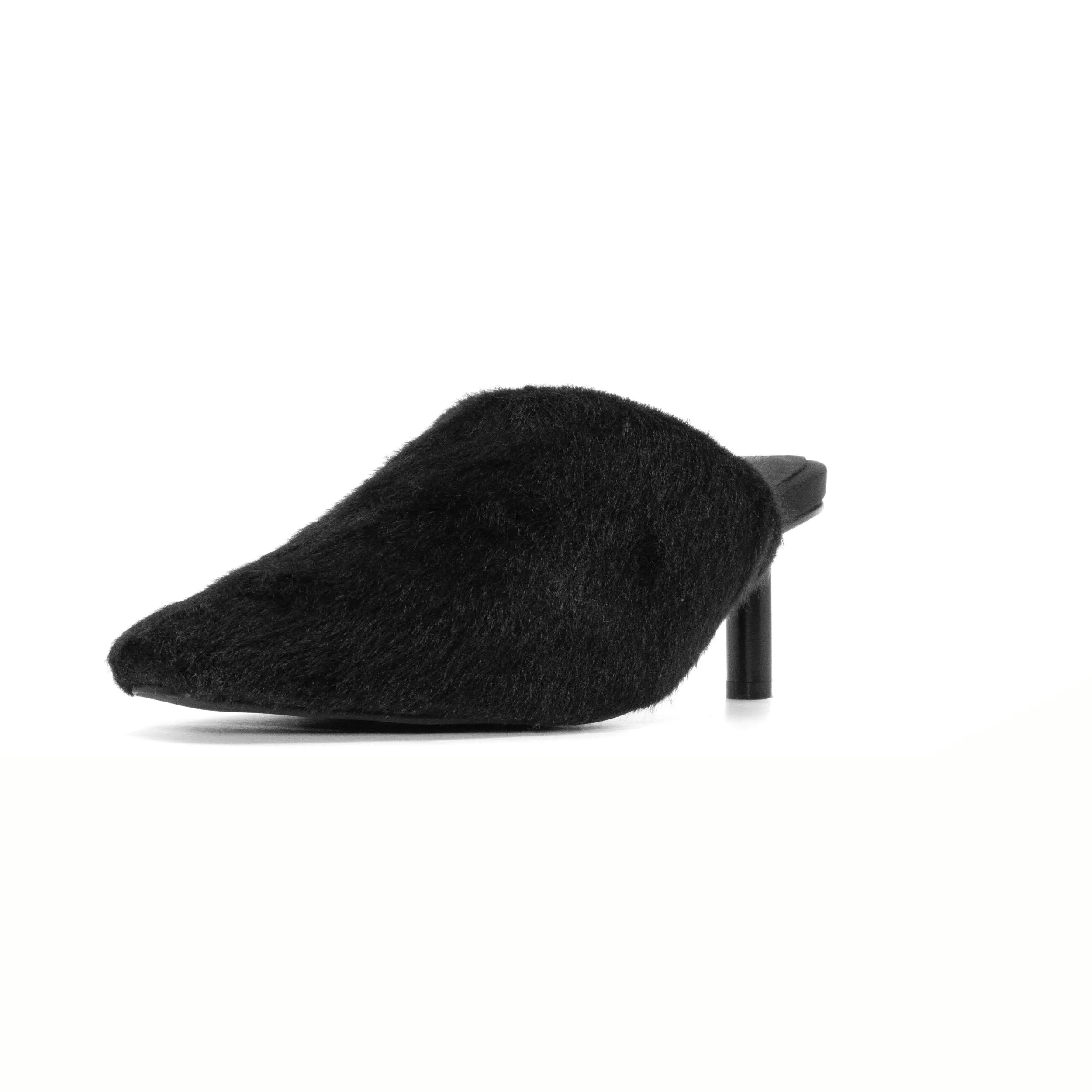 ROAM LONG LUXE  HEEL BLACK FAUX FUR