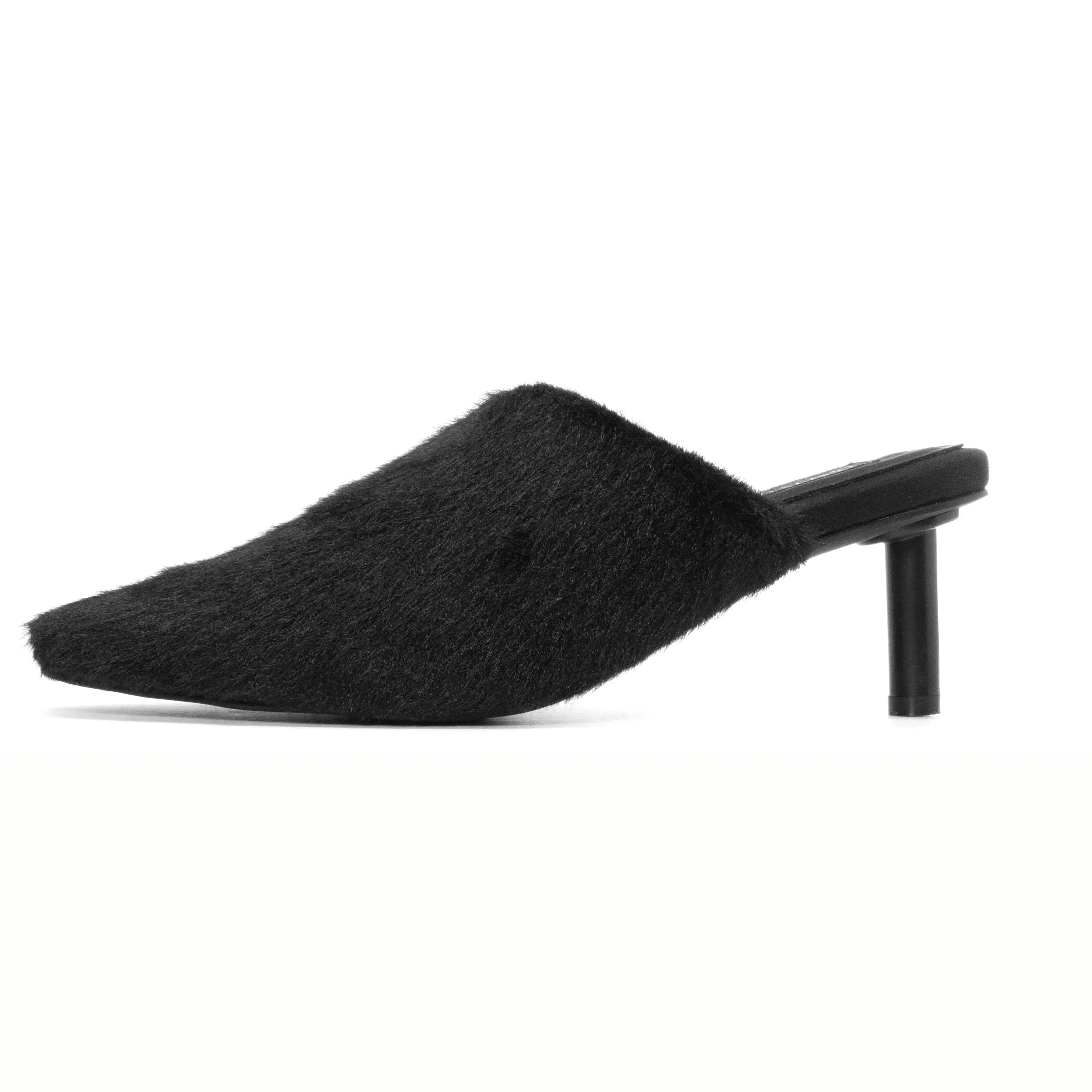 ROAM LONG LUXE  HEEL BLACK FAUX FUR