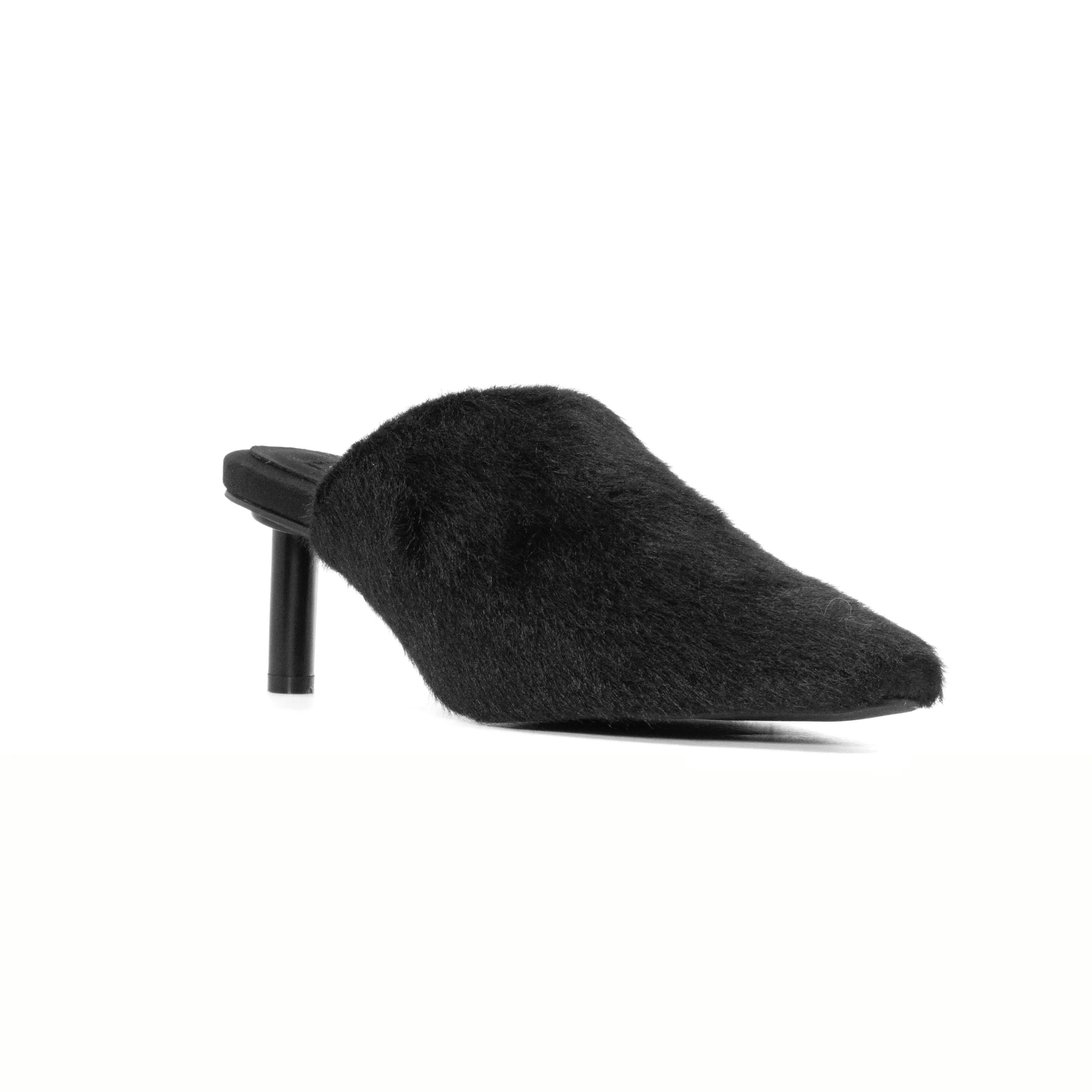 ROAM LONG LUXE  HEEL BLACK FAUX FUR
