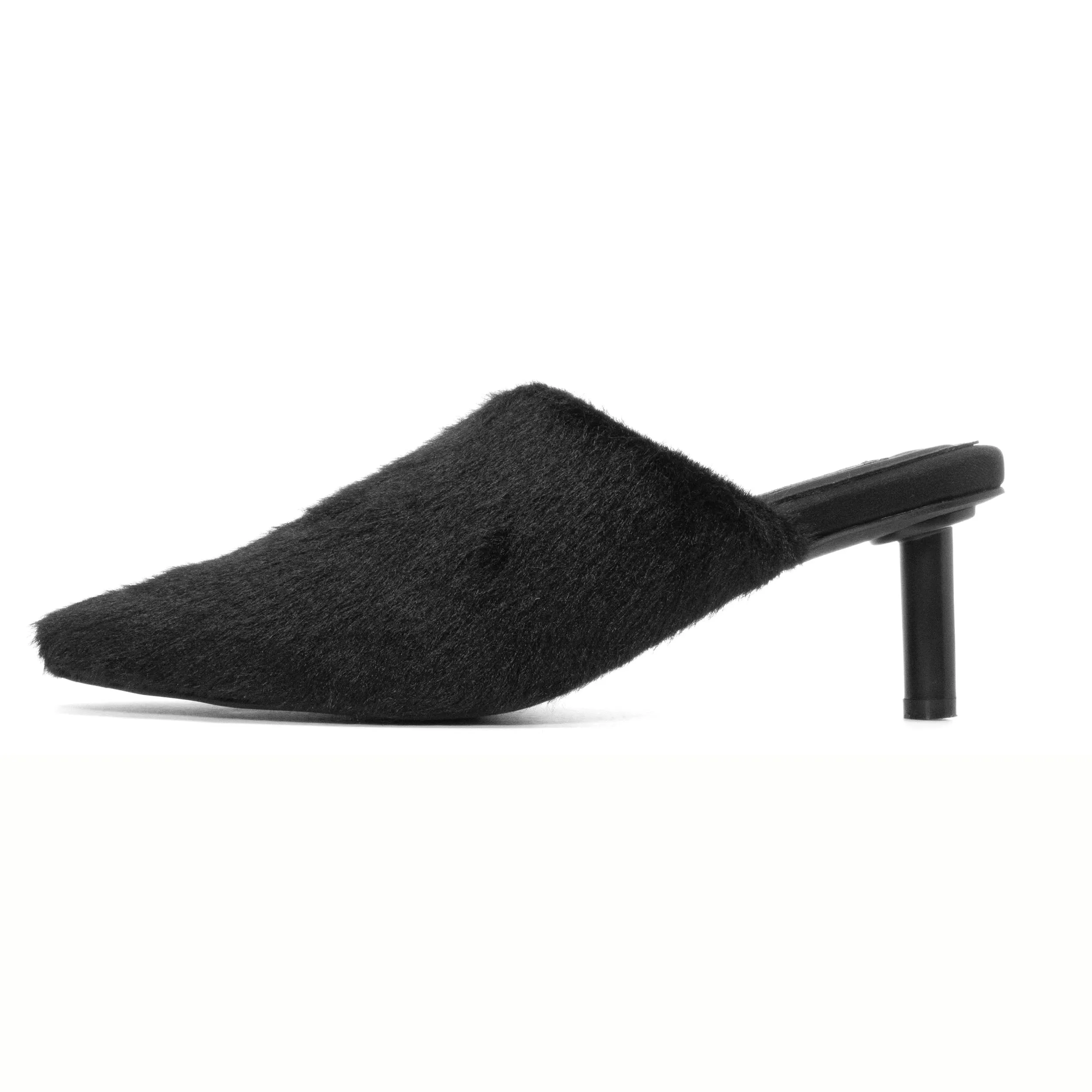 ROAM LONG LUXE  HEEL BLACK FAUX FUR