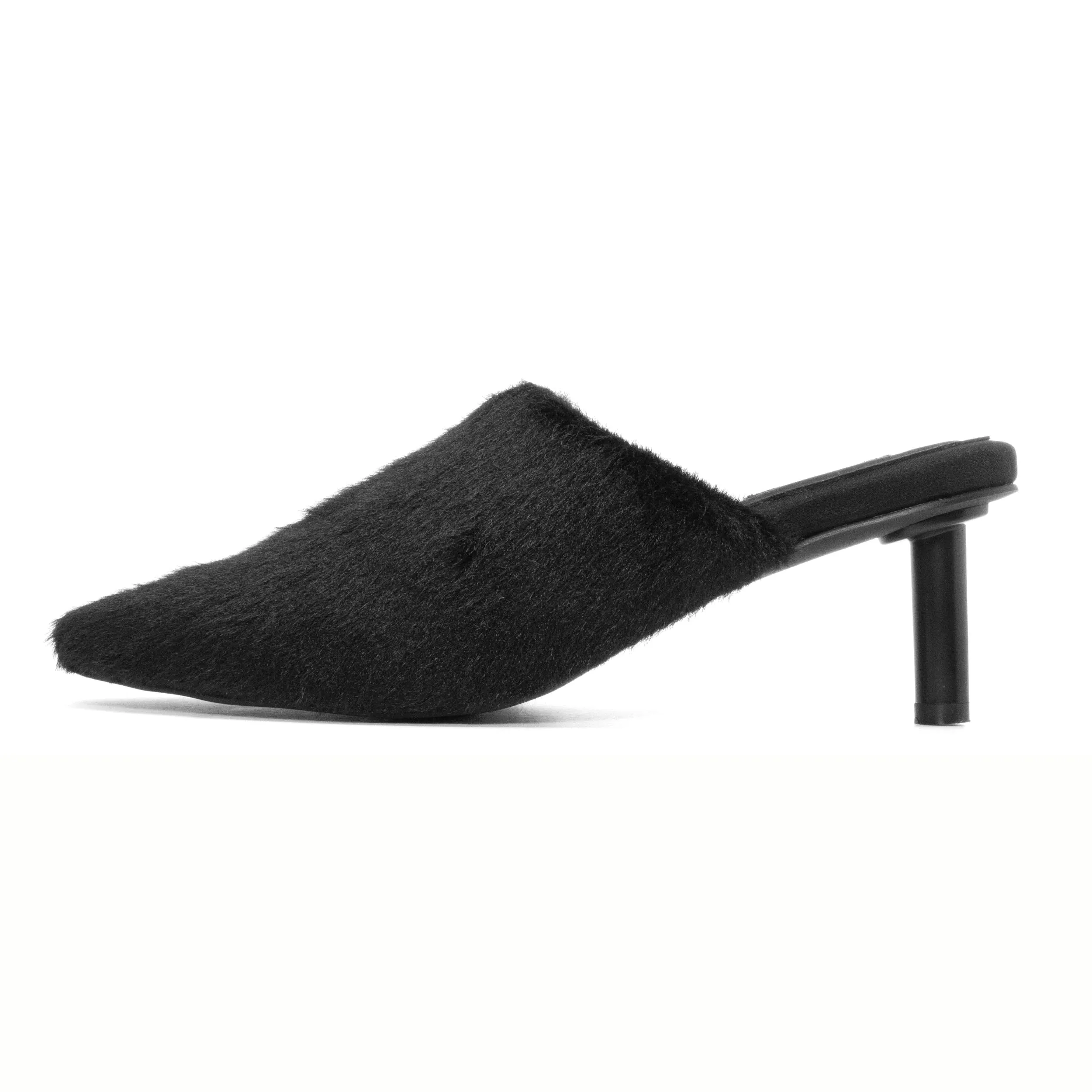 ROAM LONG LUXE  HEEL BLACK FAUX FUR