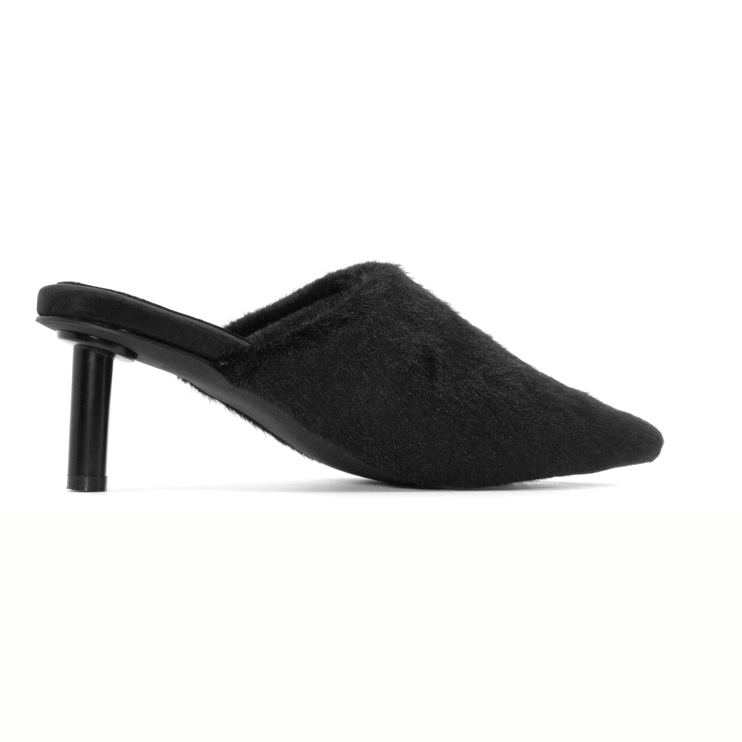 ROAM LONG LUXE  HEEL BLACK FAUX FUR