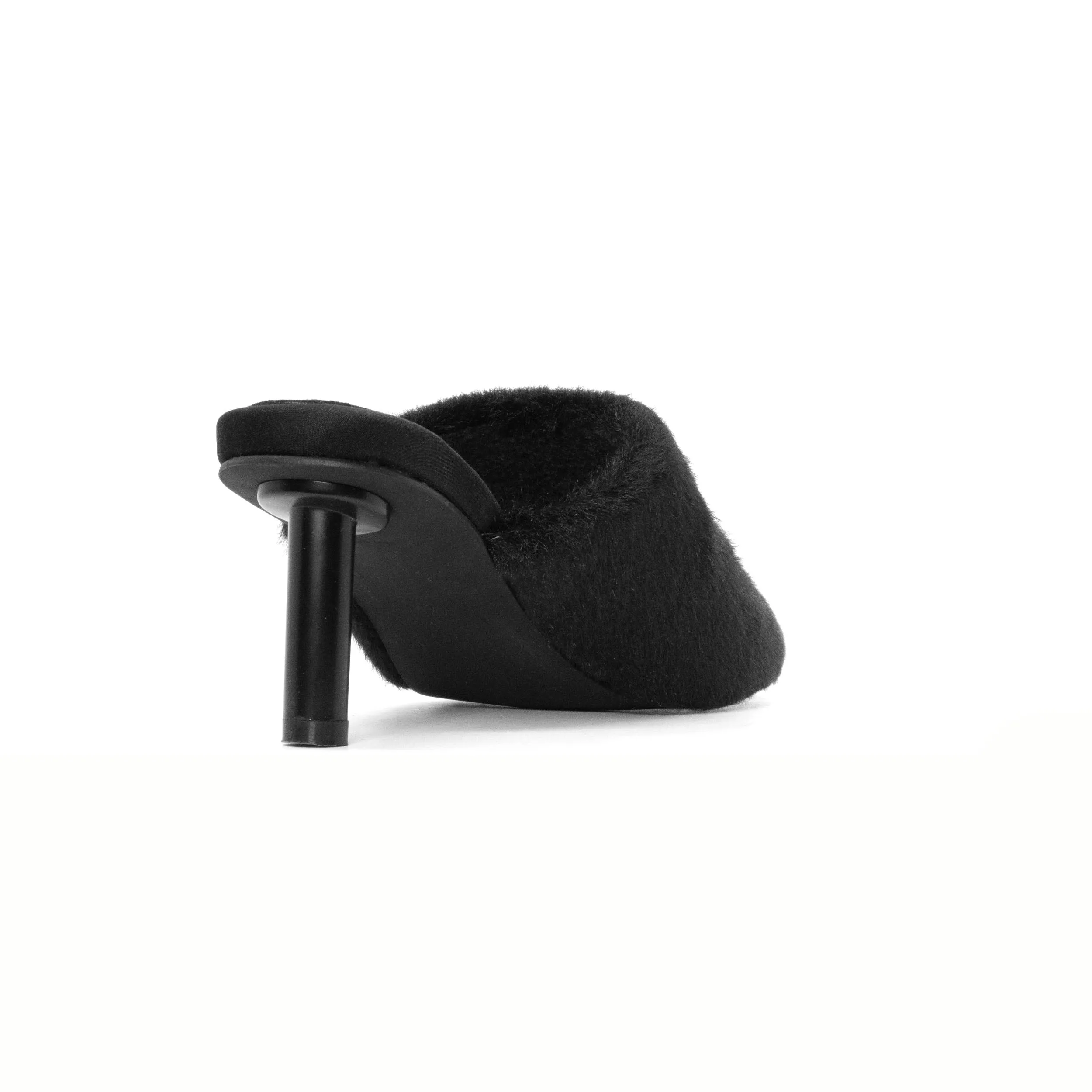 ROAM LONG LUXE  HEEL BLACK FAUX FUR