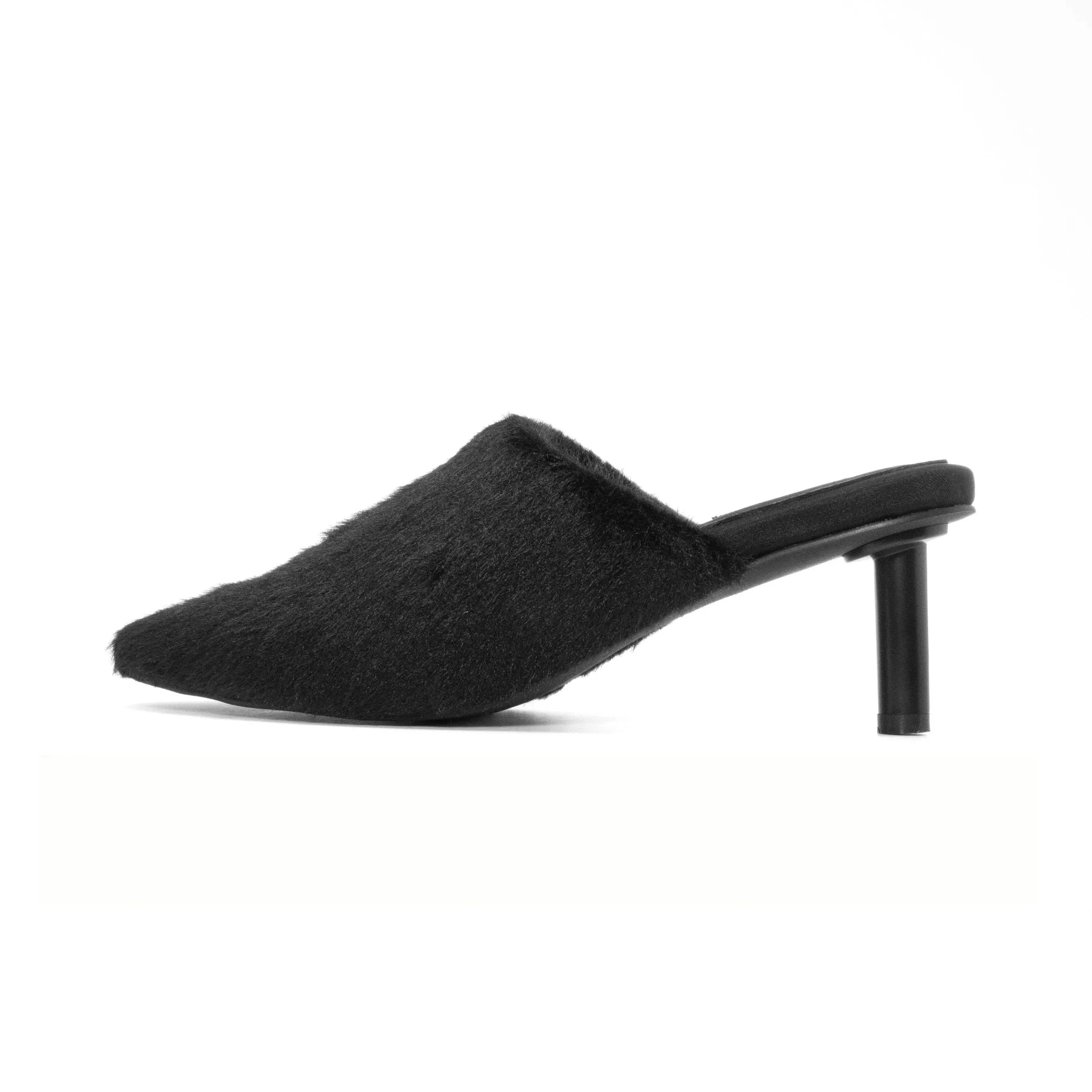 ROAM LONG LUXE  HEEL BLACK FAUX FUR