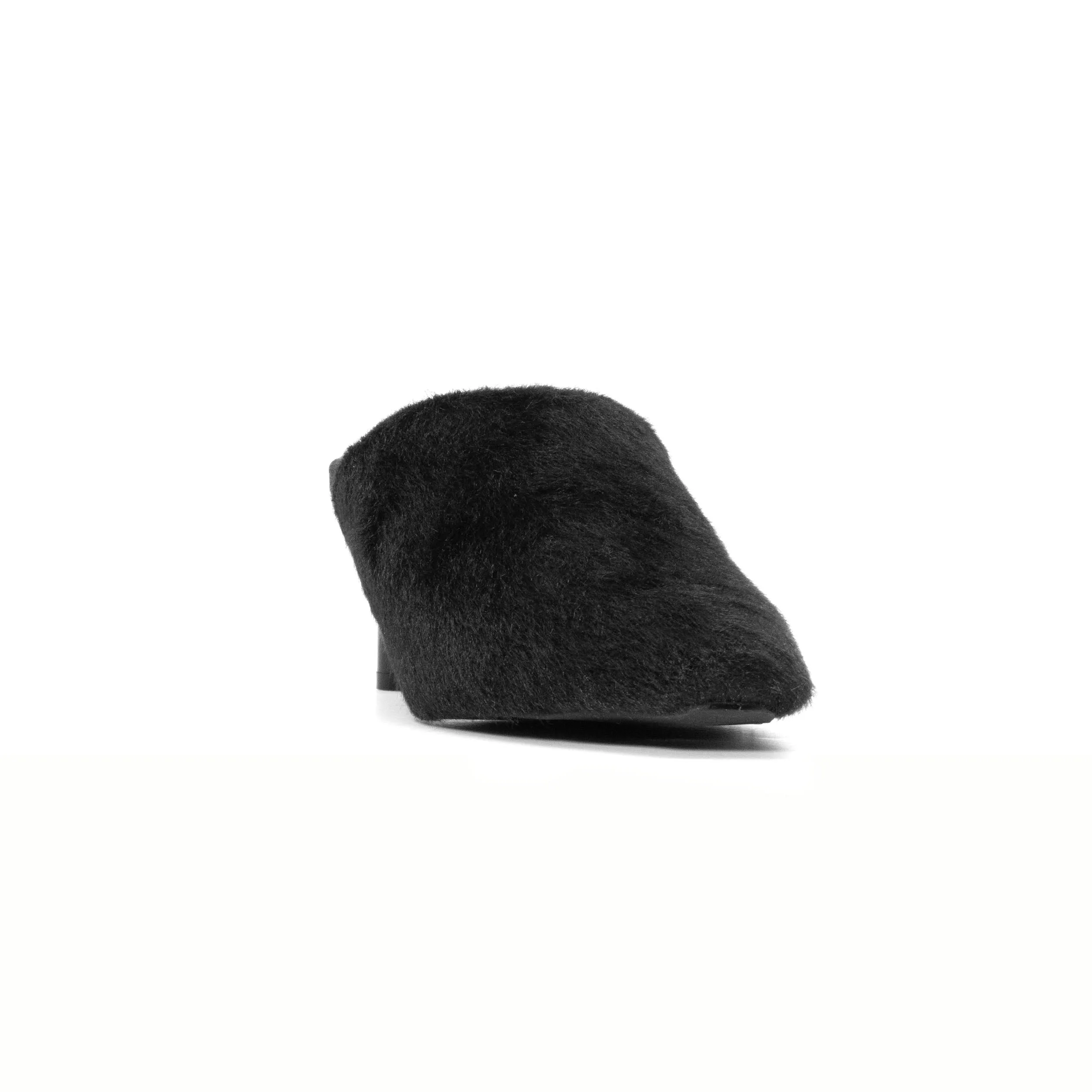 ROAM LONG LUXE  HEEL BLACK FAUX FUR