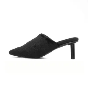 ROAM LONG LUXE  HEEL BLACK FAUX FUR
