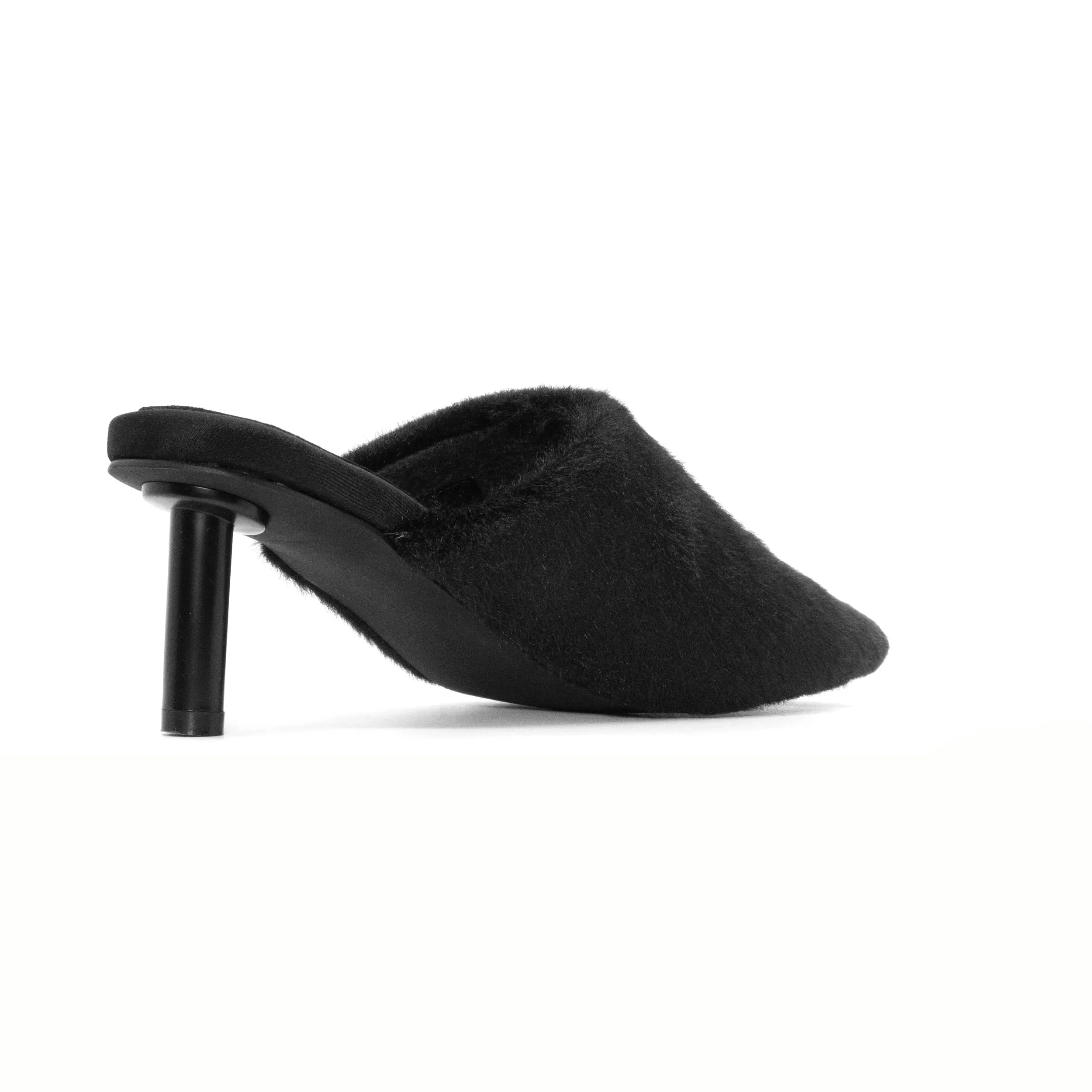 ROAM LONG LUXE  HEEL BLACK FAUX FUR
