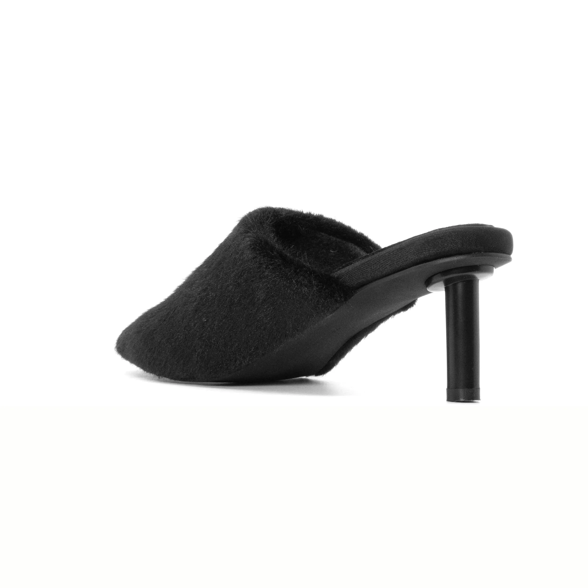ROAM LONG LUXE  HEEL BLACK FAUX FUR