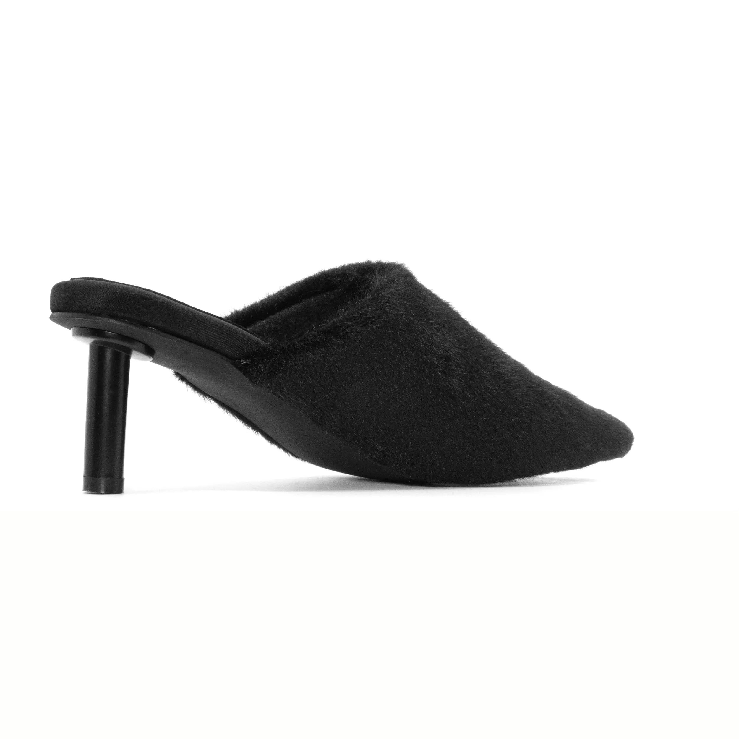 ROAM LONG LUXE  HEEL BLACK FAUX FUR
