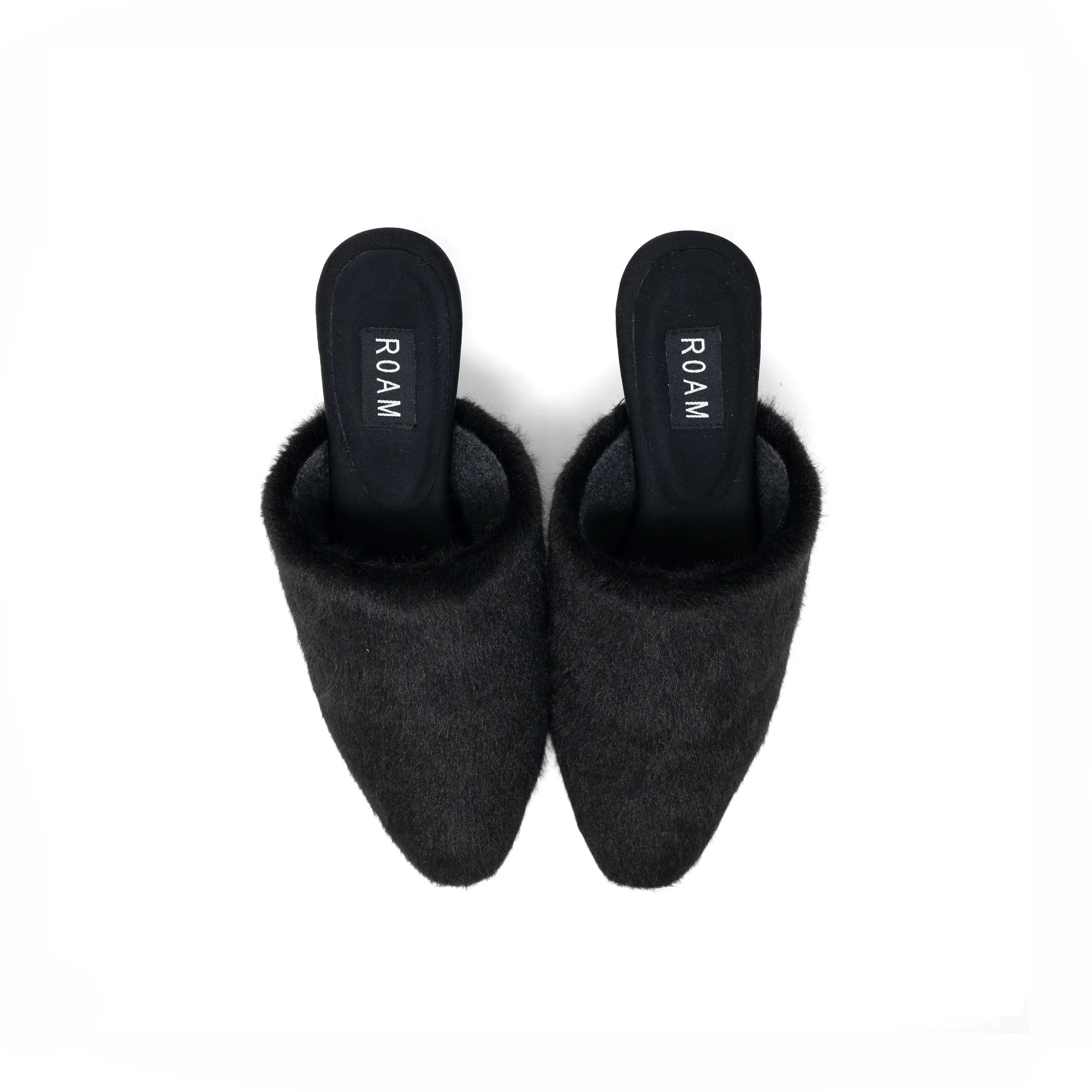 ROAM LONG LUXE  HEEL BLACK FAUX FUR