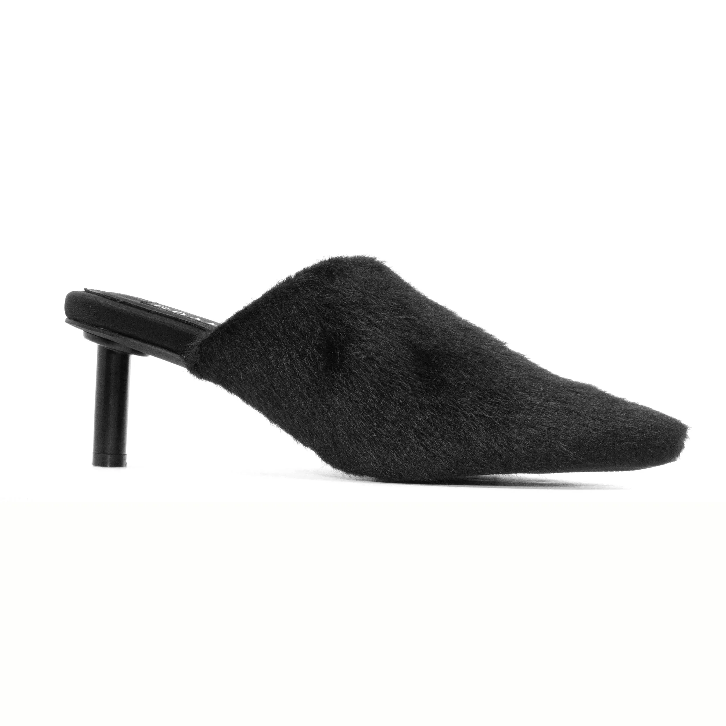 ROAM LONG LUXE  HEEL BLACK FAUX FUR