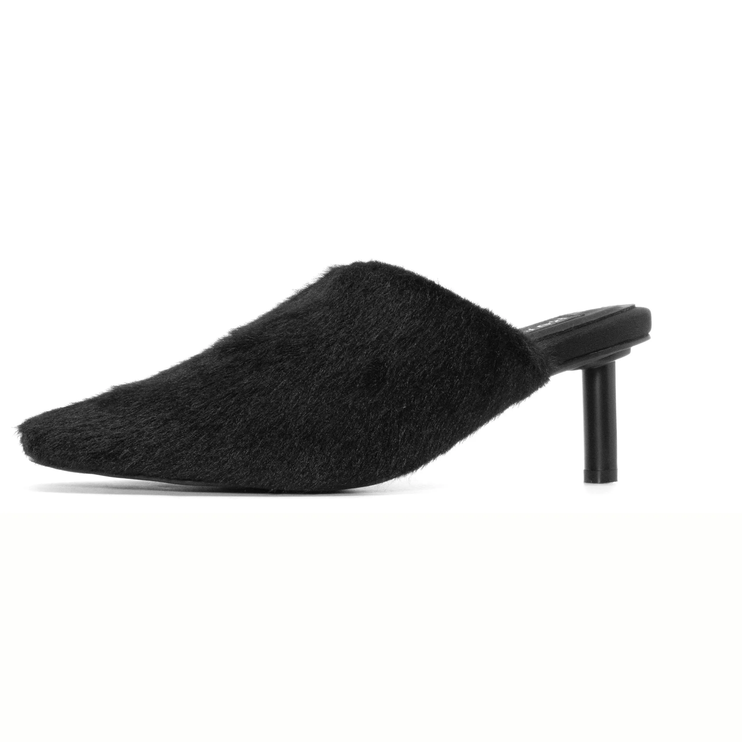ROAM LONG LUXE  HEEL BLACK FAUX FUR