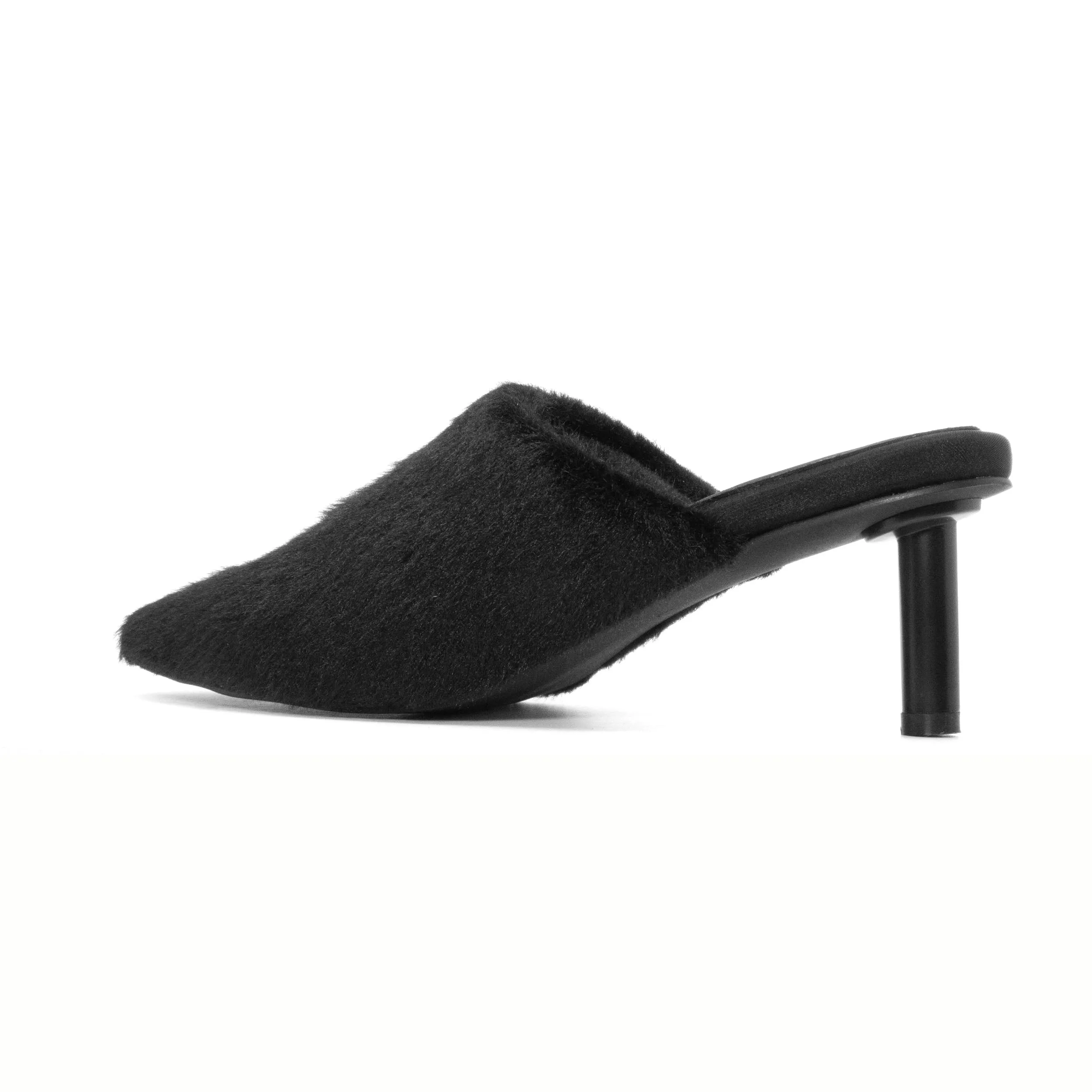 ROAM LONG LUXE  HEEL BLACK FAUX FUR