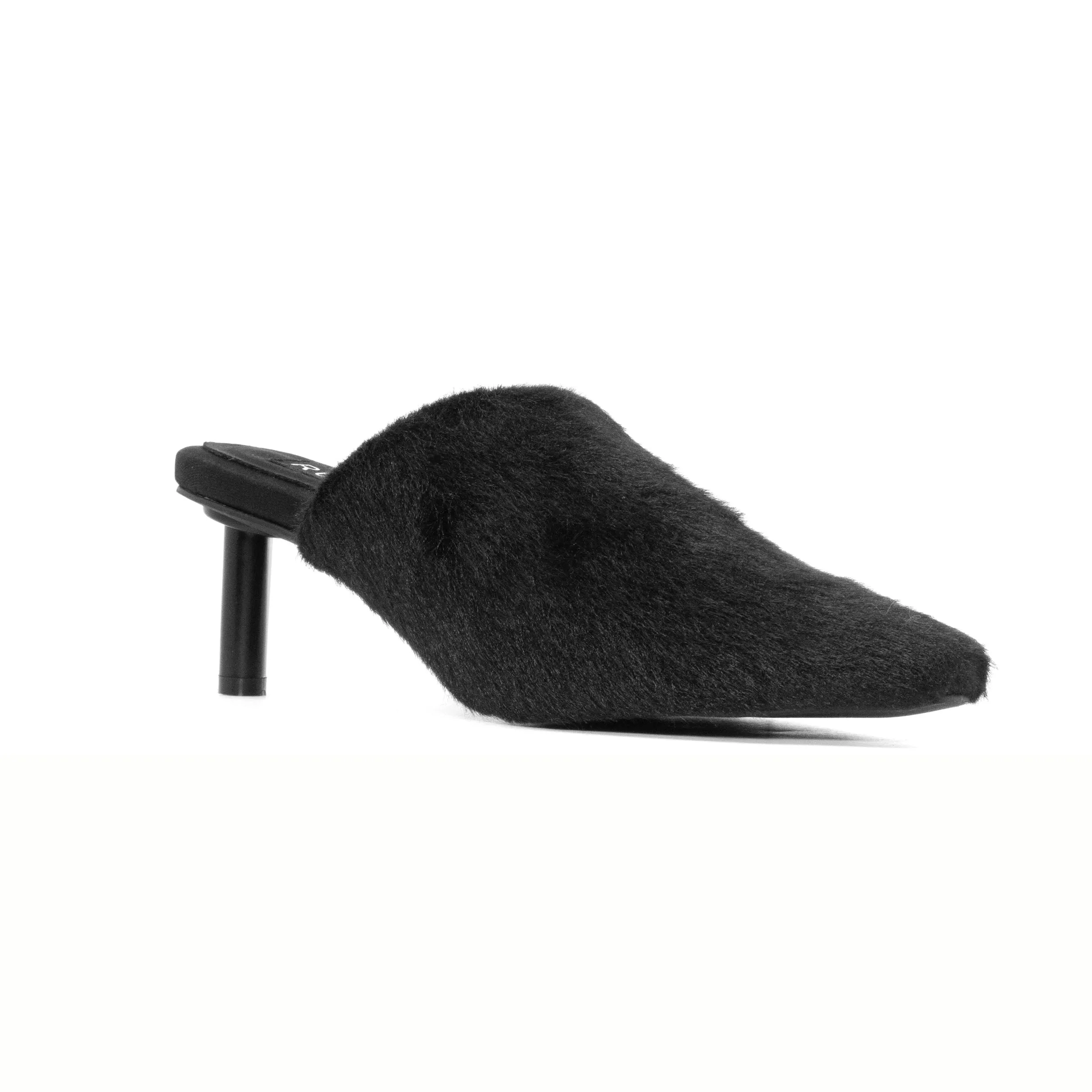 ROAM LONG LUXE  HEEL BLACK FAUX FUR