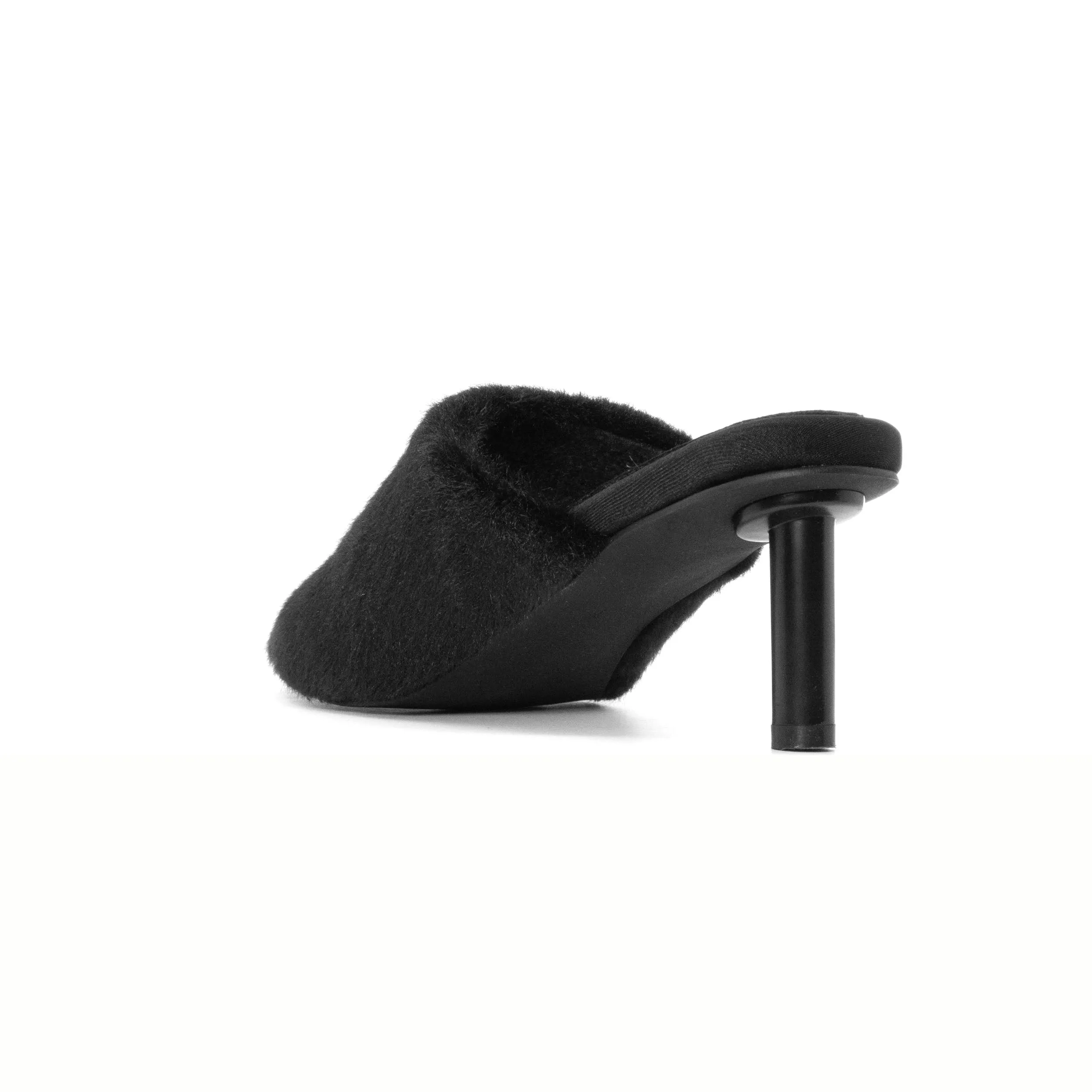 ROAM LONG LUXE  HEEL BLACK FAUX FUR