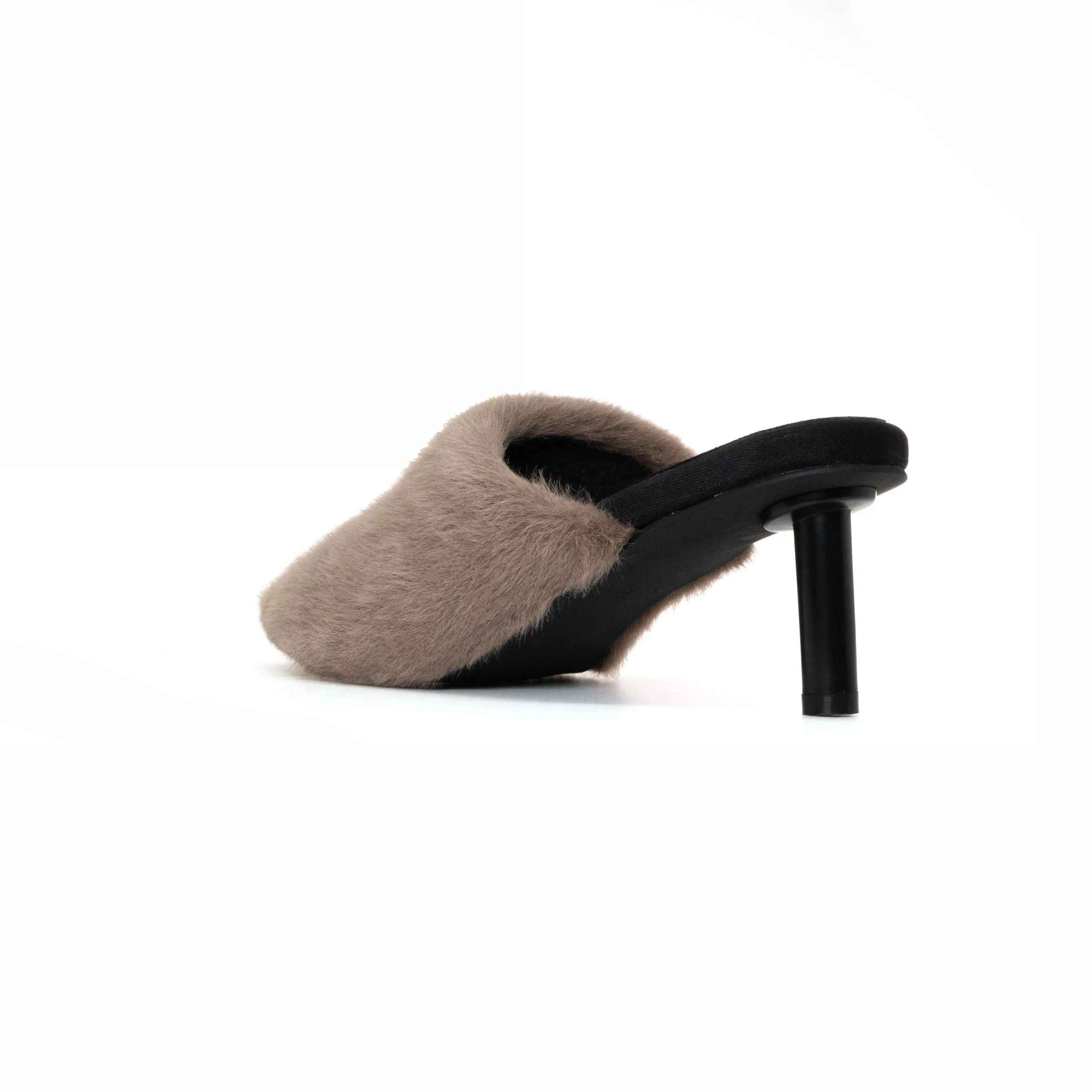 ROAM LONG LUXE  HEEL TAUPE FAUX FUR