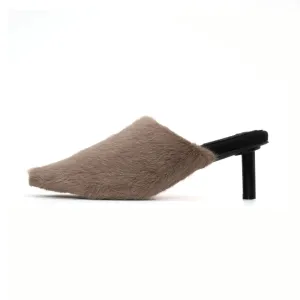 ROAM LONG LUXE  HEEL TAUPE FAUX FUR
