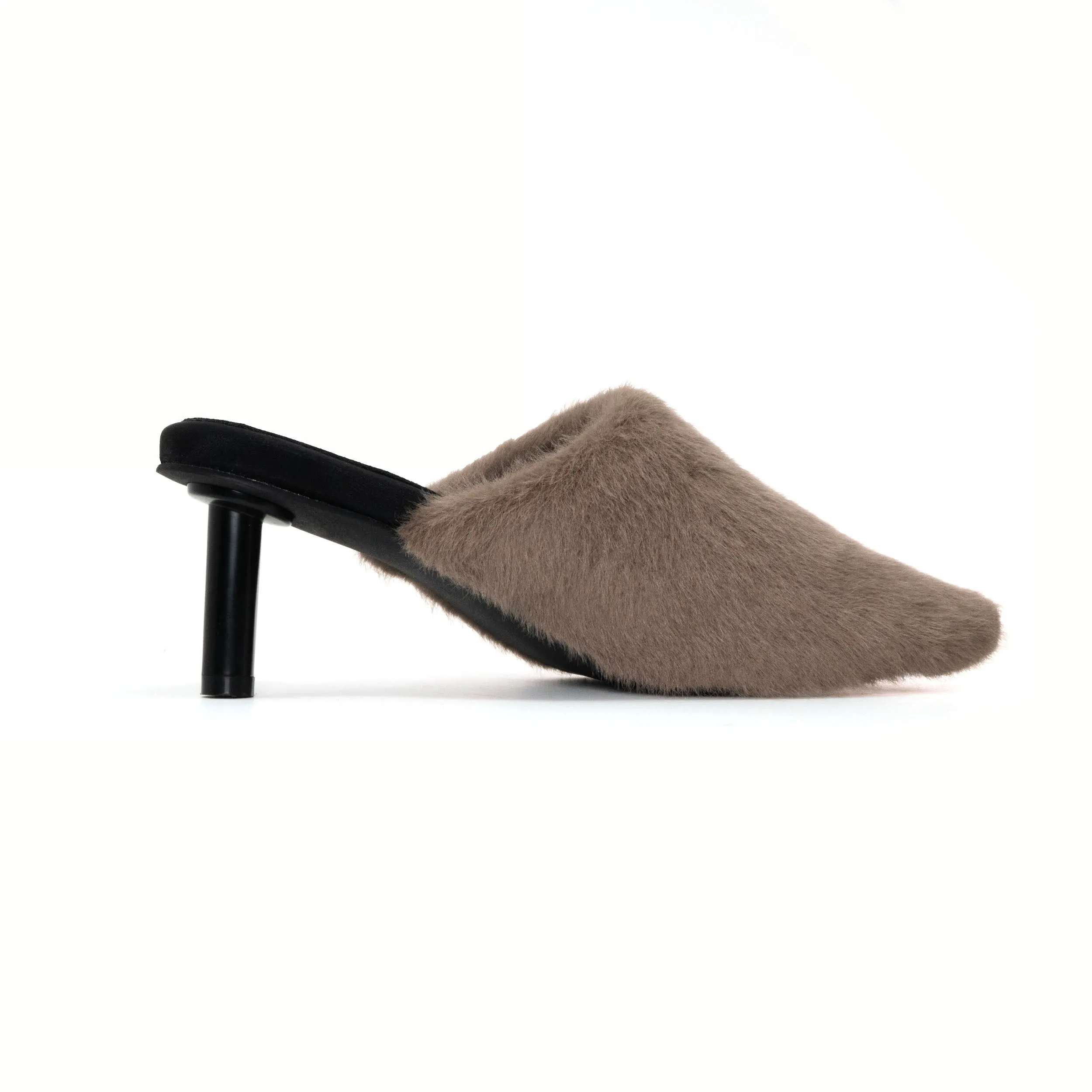 ROAM LONG LUXE  HEEL TAUPE FAUX FUR