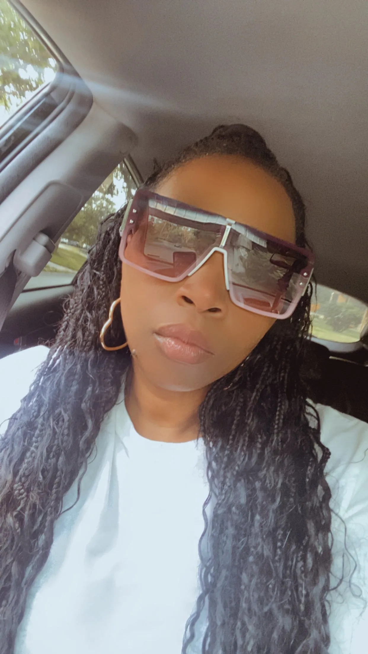 Rose White Sunglasses