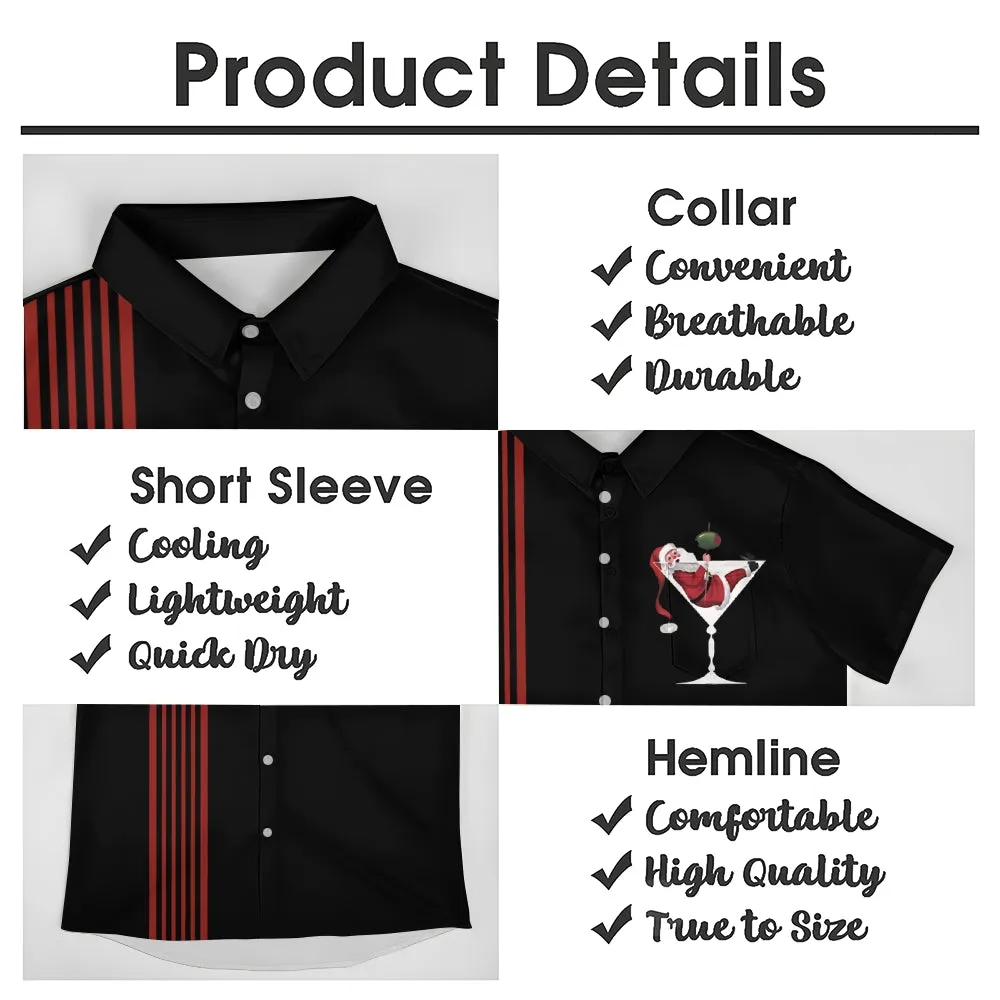 Santa Goblet Casual Oversized Short Sleeve Shirt 2411010910