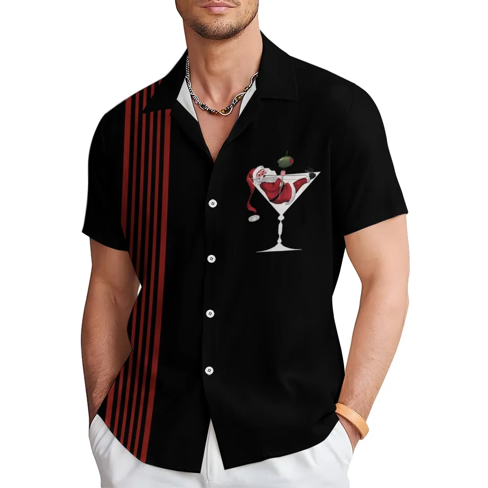 Santa Goblet Casual Oversized Short Sleeve Shirt 2411010910