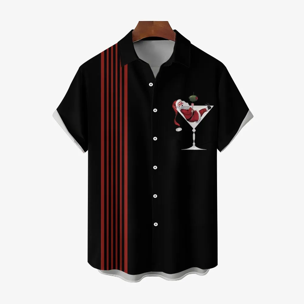 Santa Goblet Casual Oversized Short Sleeve Shirt 2411010910