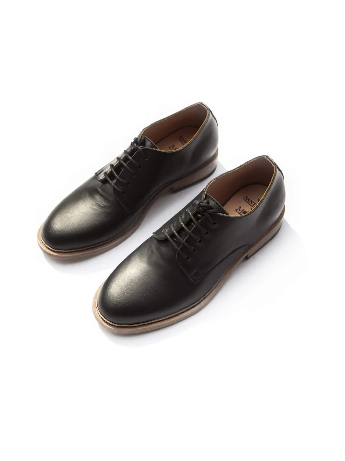 Santalum Plain Derby Shoes Black