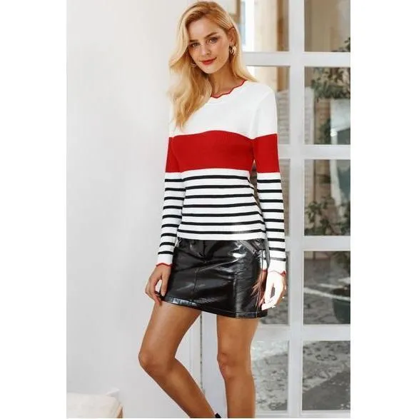 Scallop Collar & Cuff Knitted Shirt