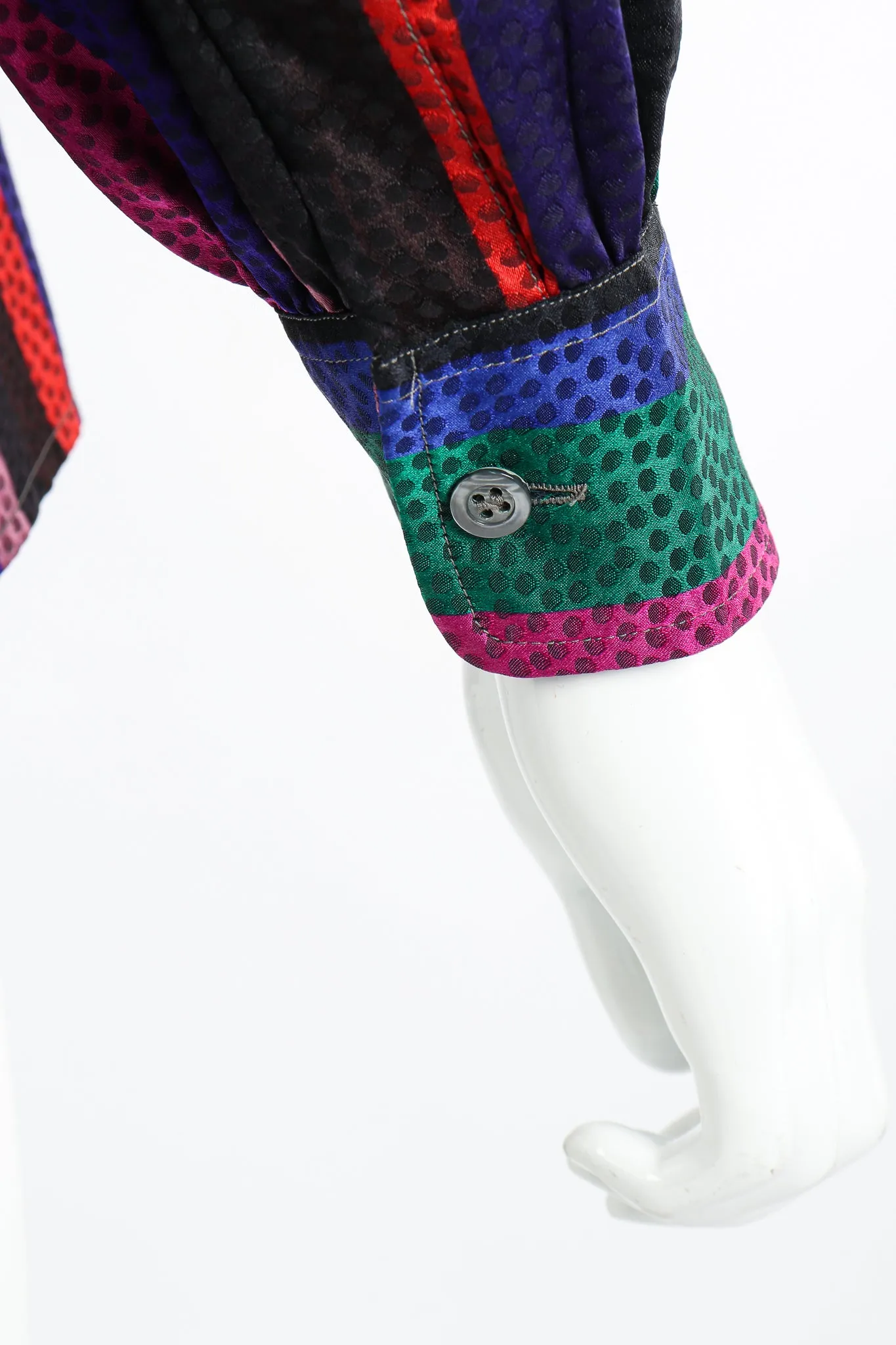 Silk Stripe Bow Blouse