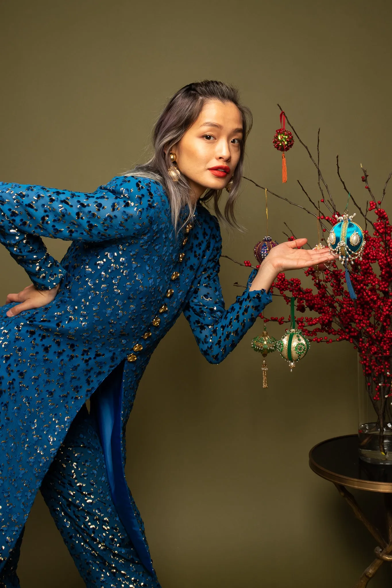 Silk Velvet Lamé Leisure Suit