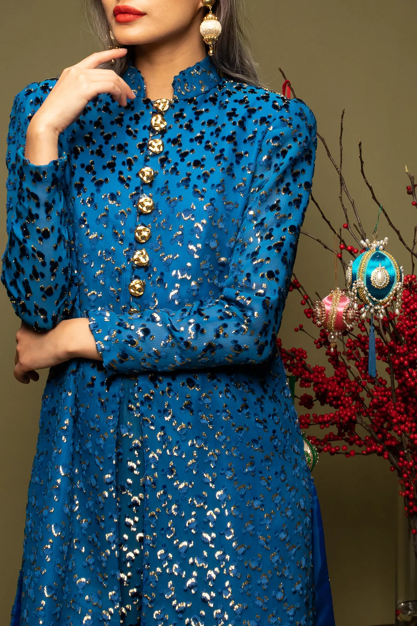 Silk Velvet Lamé Leisure Suit