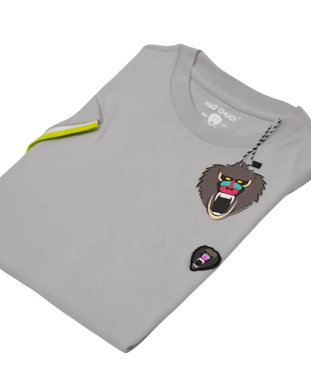 SILVER CUFF WHITE/YELLOW RIBBED CREW NECK