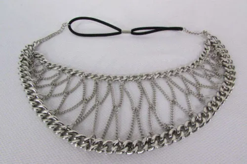 Silver Metal Eye Cover Half Face Elastic Mask Thick Halloween