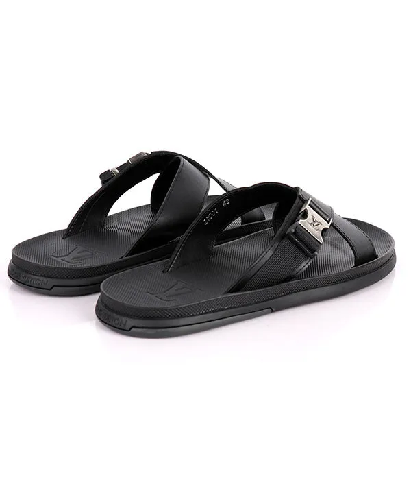 Simple Buckle Crisscross Cover Slide|Black