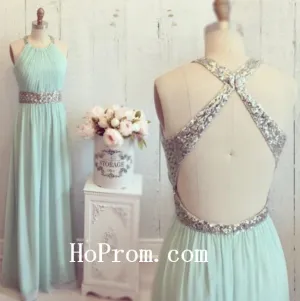 Simple Chiffon Prom Dresses,Backless Prom Dress,Evening Dress