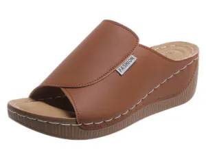 Simple large size comfortable wedge slippers