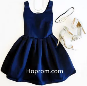 Simple Sexy Homecoming Dress, Navy Blue Short Homecoming Dress
