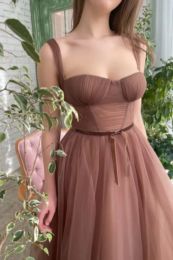 Simple sweetheart neck tulle prom dress, short bridesmaid dress APH0279