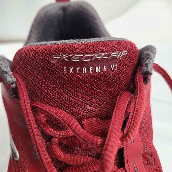 Skechers Men's Skech Air Extreme v2 Trident Shoes Size 10 232257/RDCC Red Gray