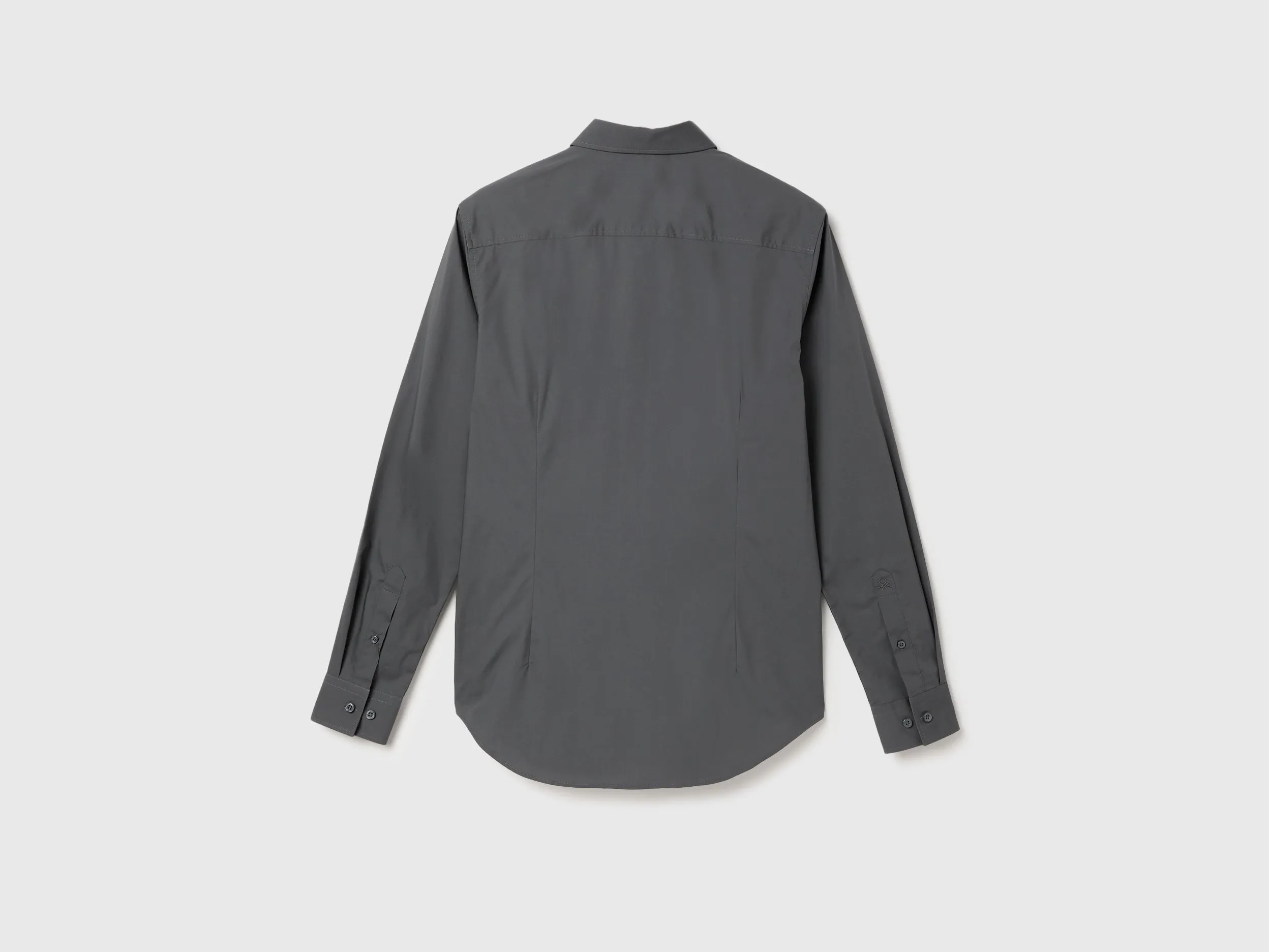 Slim Fit Spread Collar Solid Shirt