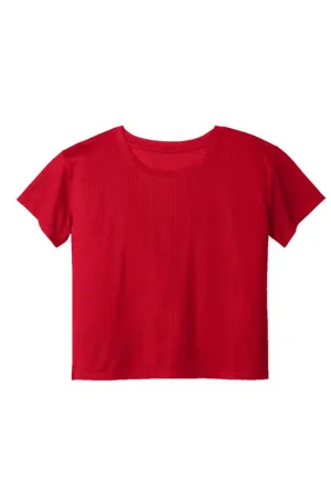 SMF Red Feminine Draft Crop Tee